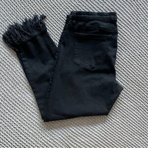 Blank NYC Black Super Fray Hem Skinny Jeans 32